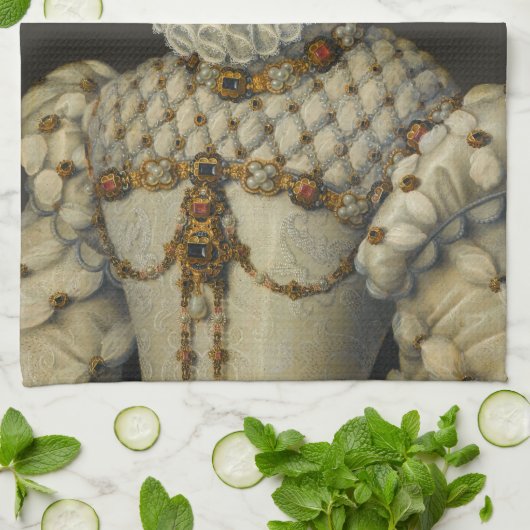 Francois Clouet - Elisabeth van Oostenrijk Theedoek (Gevouwen)