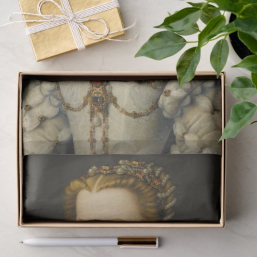 Francois Clouet - Elisabeth van Oostenrijk Tissuepapier (Geschenk)