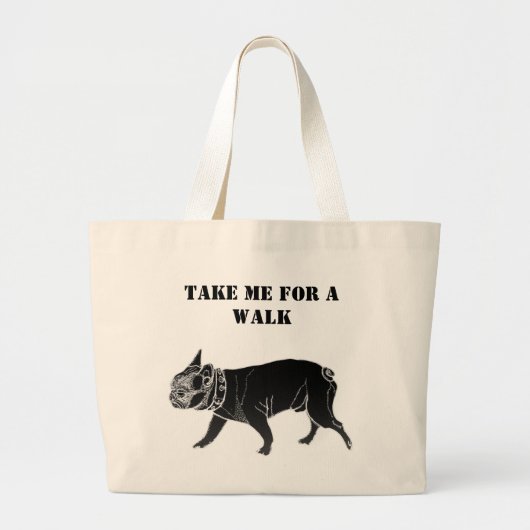 Francois de Franse hond Bulldog Grote Tote Bag (Voorkant)
