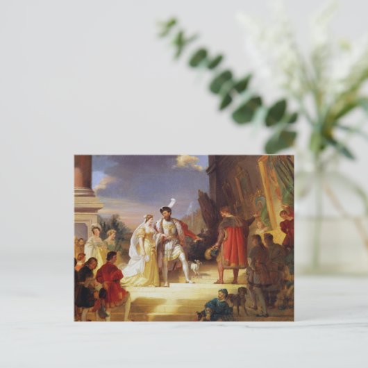Francois I met Leonardo da Vinci Briefkaart (Staand voorkant)