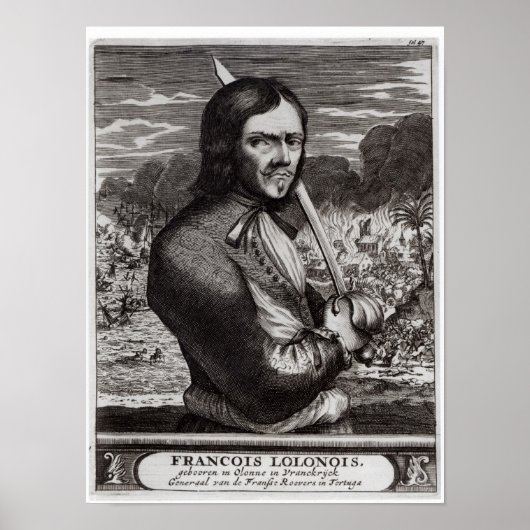 Francois Lolonois, generaal van de Franse Republie Poster (Voorkant)