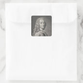Francois Marie Arouet de Voltaire Vierkante Sticker (Tas)