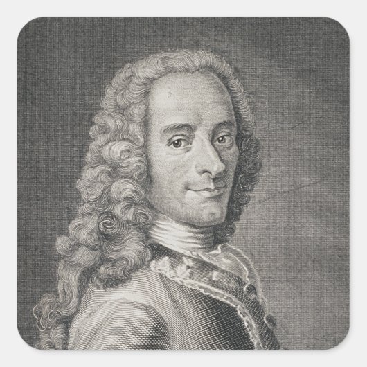 Francois Marie Arouet de Voltaire Vierkante Sticker (Voorkant)