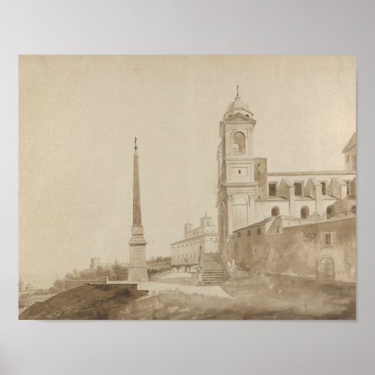 Francois Marius Granet - De Kerk van de Trinita Poster (Voorkant)