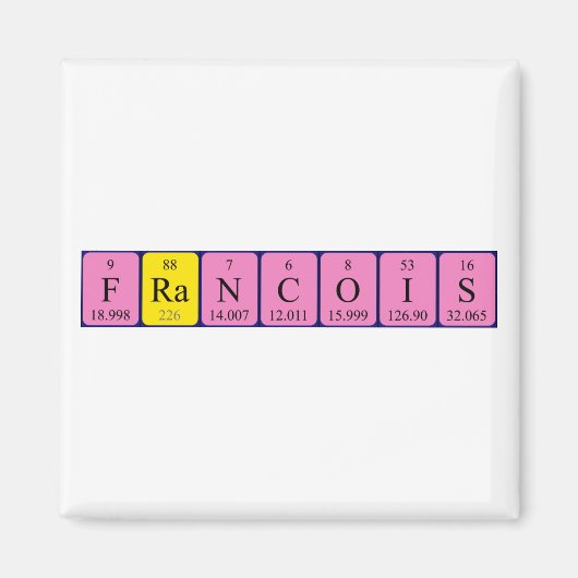 Francois periodieke lijstnaam magnet (Voorkant)