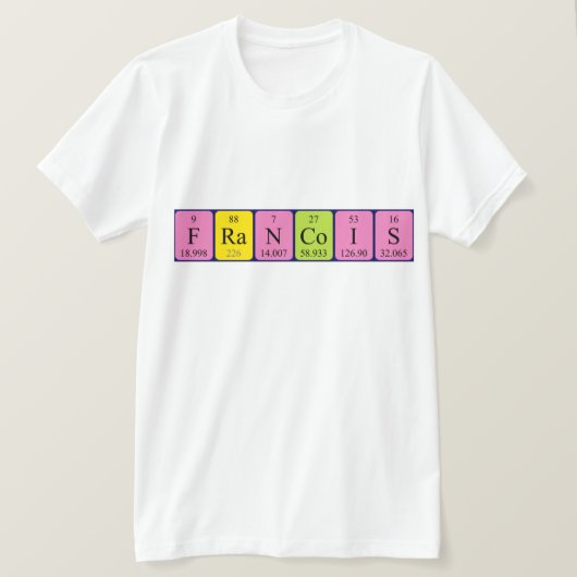 Francois periodieke lijstnaam shirt (Design voorkant)