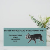 Francois the French Bulldog Birthday Invite Kaart (Staand voorkant)
