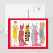 Francoise, Art Deco Lady van France Paper Doll Briefkaart (Voorkant / Achterkant)