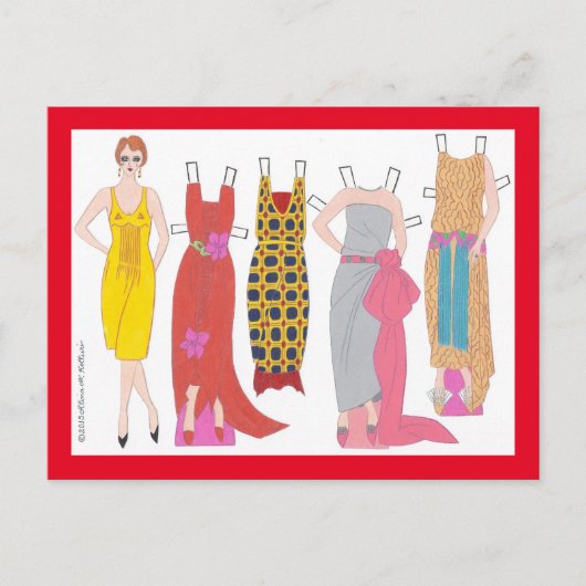 Francoise, Art Deco Lady van France Paper Doll Briefkaart (Voorkant)