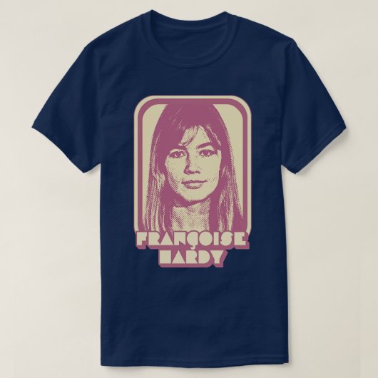 Francoise Hardy Retro Francophile Design T-shirt (Design voorkant)