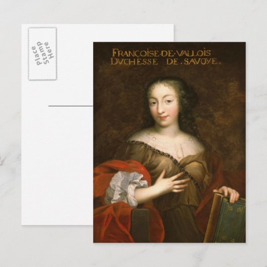 Francoise-Madeleine d'Orleans Duchess of Savoy Briefkaart (Voorkant / Achterkant)