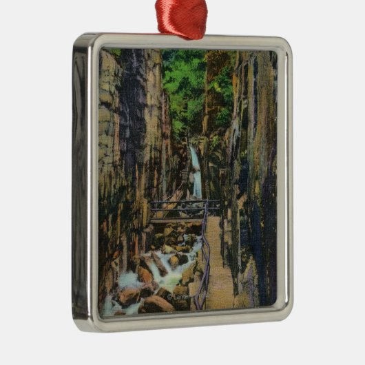 Franconia Notch State Park Metalen Ornament (Rechts)