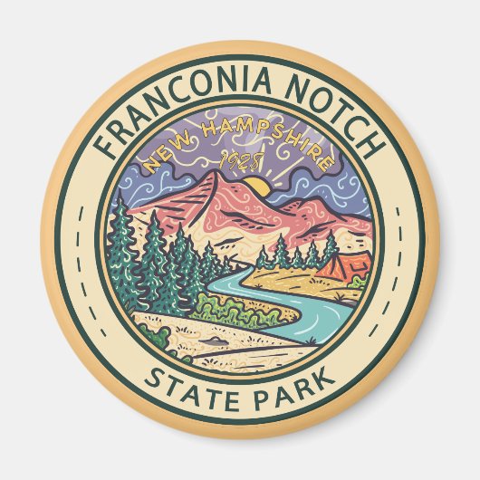 Franconia Notch State Park New Hampshire Badge Magneet (Voorkant)
