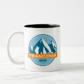 Franconia Range New Hampshire Stars Moon Tweekleurige Koffiemok (Links)
