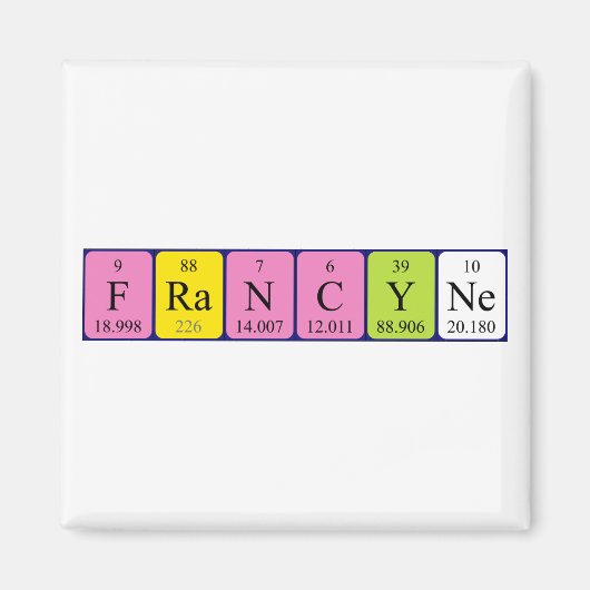 Francyne periodieke table name magnet (Voorkant)