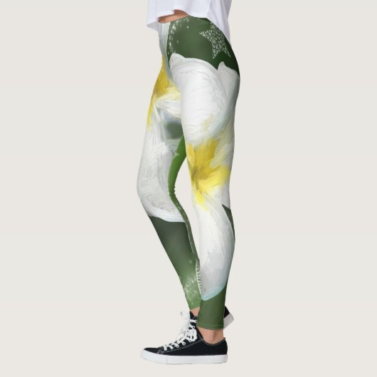 Frangapangie-Leggings in groen en wit Leggings (Links)