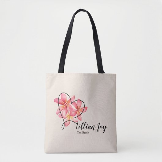 Frangipane Aquarel Bloem Bruid & Bruids Partij Tote Bag (Voorkant)