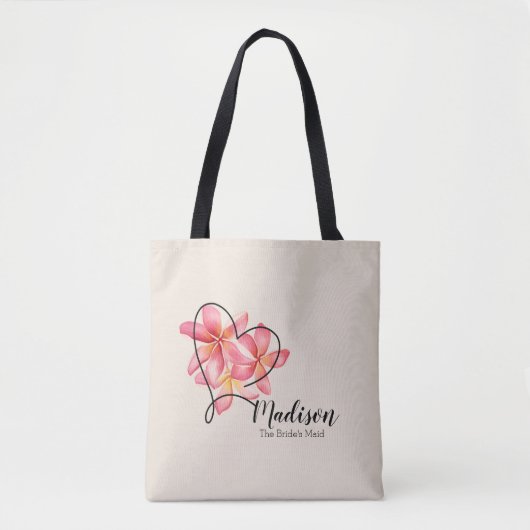 Frangipane Aquarel Bloem - bruid's Maid Tote Bag (Voorkant)
