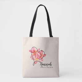 Frangipane Watercolour Bloem, Moeder van de Bruid Tote Bag