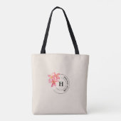 Frangipane Watercolour Bloem, Moeder van de Bruid Tote Bag (Achterkant)