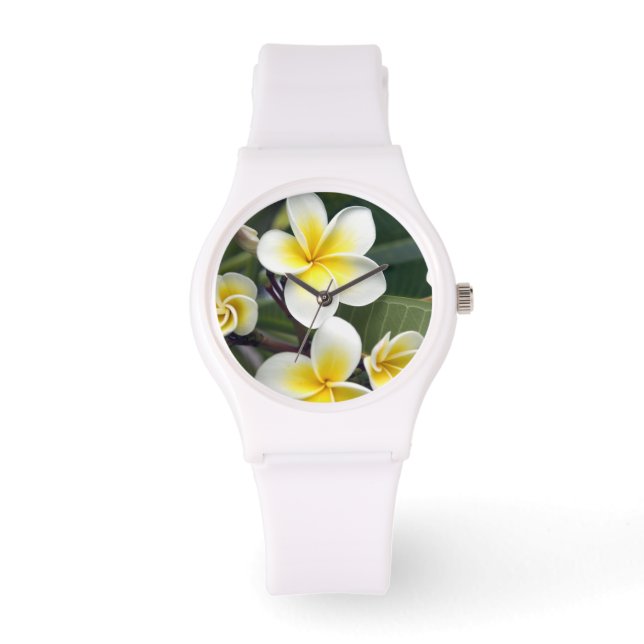 Frangipani bloem Cook Eilanden Horloge (Voorkant)