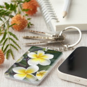 Frangipani bloem Cook Eilanden Sleutelhanger (Voorkant Rechts)