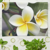 Frangipani bloem Cook Eilanden Theedoek (Gevouwen)