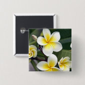 Frangipani bloem Cook Eilanden Vierkante Button 5,1 Cm (Voorkant /achterkant)