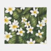 Frangipani-bloemen Fleece Deken (Voorkant (Horizontaal))