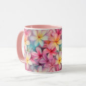 Frangipani Bloemen Kleurrijk Tropisch Patroon Mok (Voorkant links)