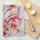 Frangipani Bloemen Waterverf Tropisch Theedoek (Quarter Fold)