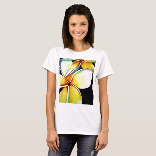 Frangipani-bloemendames t-shirt (Voorkant volledig)