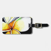 Frangipani-bloemkunst Bagagelabel (Voorkant horizontaal)