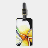 Frangipani-bloemkunst Bagagelabel (Voorkant verticaal)