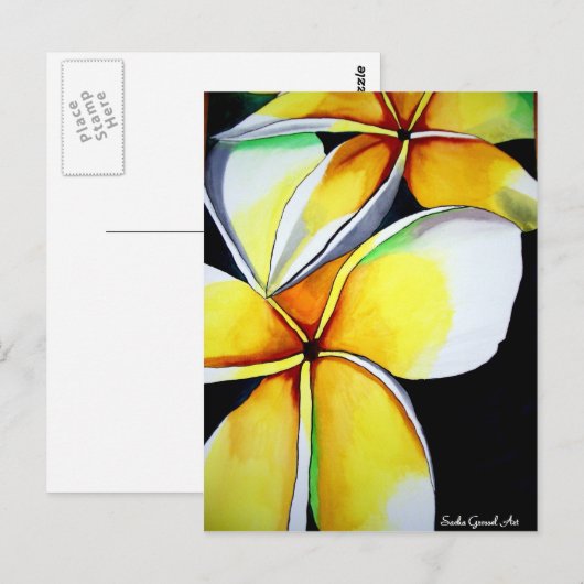 Frangipani-bloemkunst Briefkaart (Voorkant / Achterkant)