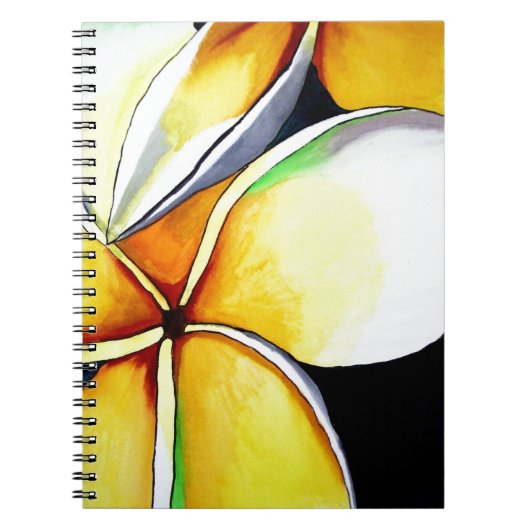 Frangipani-bloemkunst Notitieboek (Voorkant)