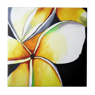 Frangipani-bloemkunst Tegeltje