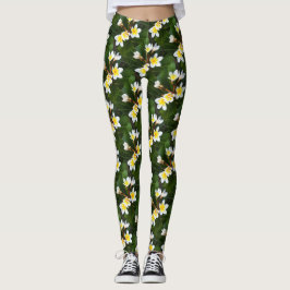 Frangipani Blossom Cluster Artistieke stijl Leggings