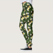 Frangipani Blossom Cluster Artistieke stijl Leggings (Links)