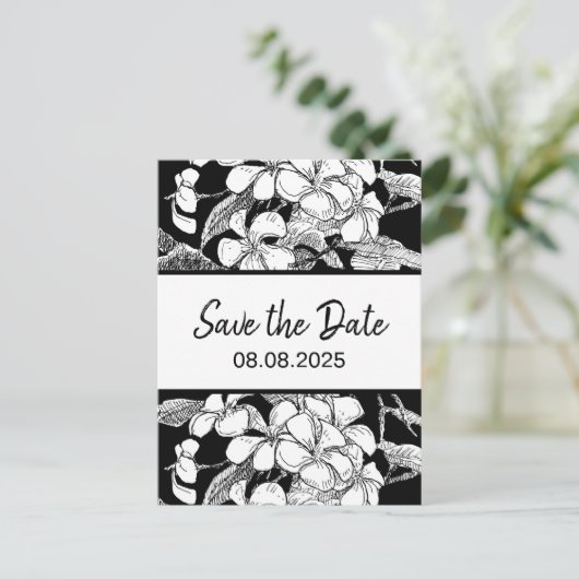 Frangipani Bohemian Botanical Modern Bewaar de dat Briefkaart (Staand voorkant)