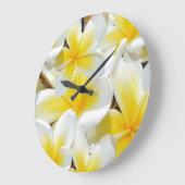 Frangipani Bouquet, grote ronde wandklok. Grote Klok (Hoek)