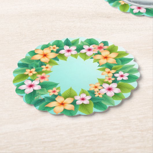 Frangipani Dreamscape Kartonnen Onderzetters (Gekanteld)