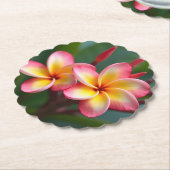 Frangipani Dwarf Tri Color Delight Kartonnen Onderzetters (Gekanteld)