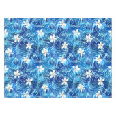Frangipani en blauw palmblad tafelkleed (Voorkant (Horizontaal))