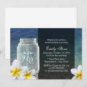 Frangipani en Mason Jar Beach Theme Vrijgezellenfe Kaart (Voorkant / Achterkant)