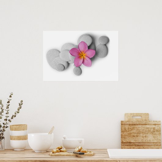 Frangipani en Pebbles Poster (Keuken)
