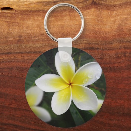 Frangipani en Raindrops-keyring Sleutelhanger (Voorkant)