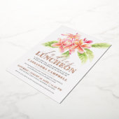 Frangipani floral dames lunch op verjaardag folie uitnodiging (Gedraaid)