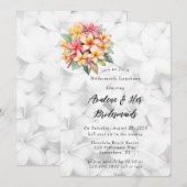 Frangipani Floral Hawaiian Bruidsmeisjes Luncheon Kaart (Voorkant / Achterkant)