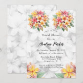 Frangipani Floral Hawaiian Vrijgezellenfeest Kaart (Voorkant / Achterkant)